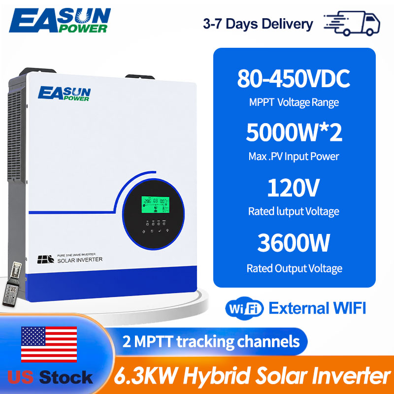 Grid Tie Inverter Limiter 2000W - EASUN POWER 6300W 하이브리드 태양광 인버터,