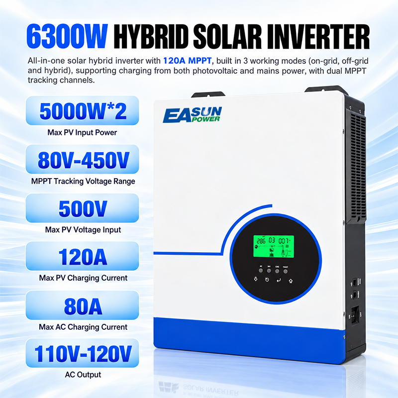 EASUN POWER 하이브리드 태양광 인버터 6.3K - Grid Tie Inverter Limiter 2000W 리뷰 및 가격